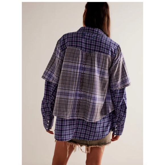 We The Free Layer It Up Plaid Long Sleeve Shirt Multicolor Size M NWT - Picture 3 of 12